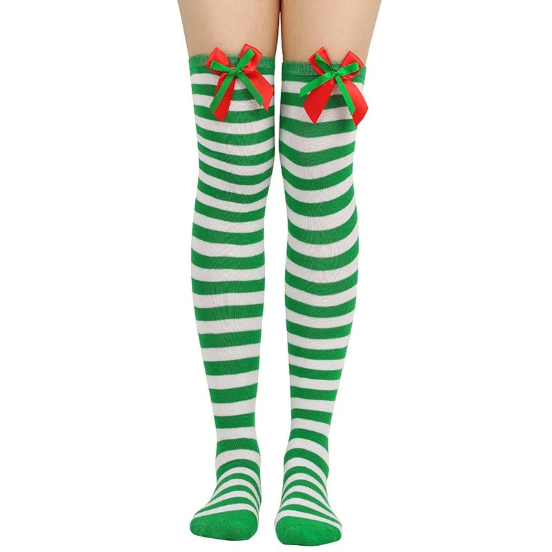 FestiveSocks™ – Knee Highs with Bows | Holiday Collection