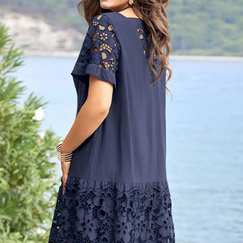 LaceGrove™ | Elegant Floral Lace Loose Flowing Dress
