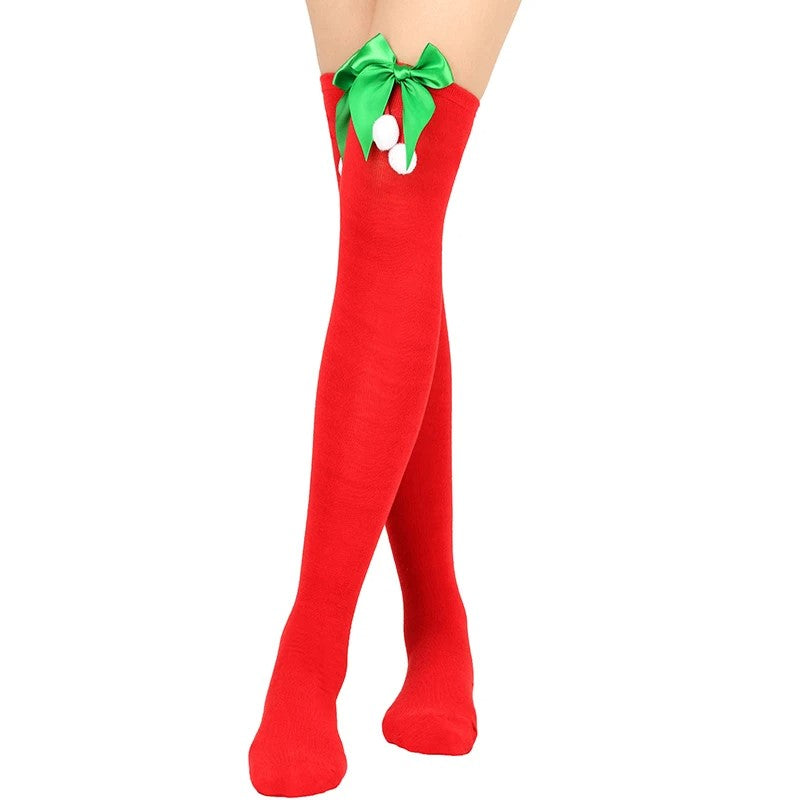 FestiveSocks™ – Knee Highs with Bows | Holiday Collection