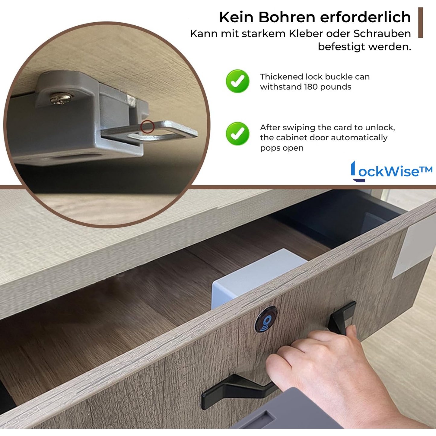 Elegantes RFID-Schrankschloss für sichere Türen und Schubladen