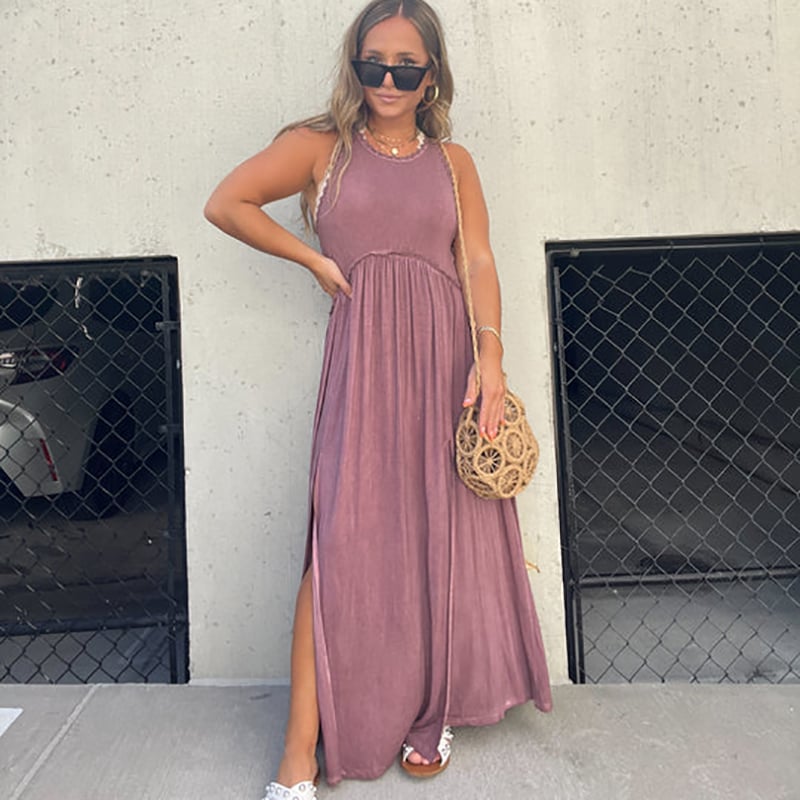 NovaStyle™ | Slit Casual Simple Loose Maxi Long Dress