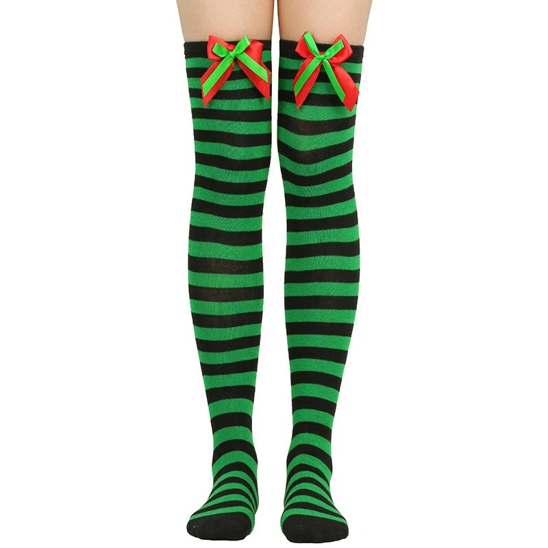FestiveSocks™ – Knee Highs with Bows | Holiday Collection