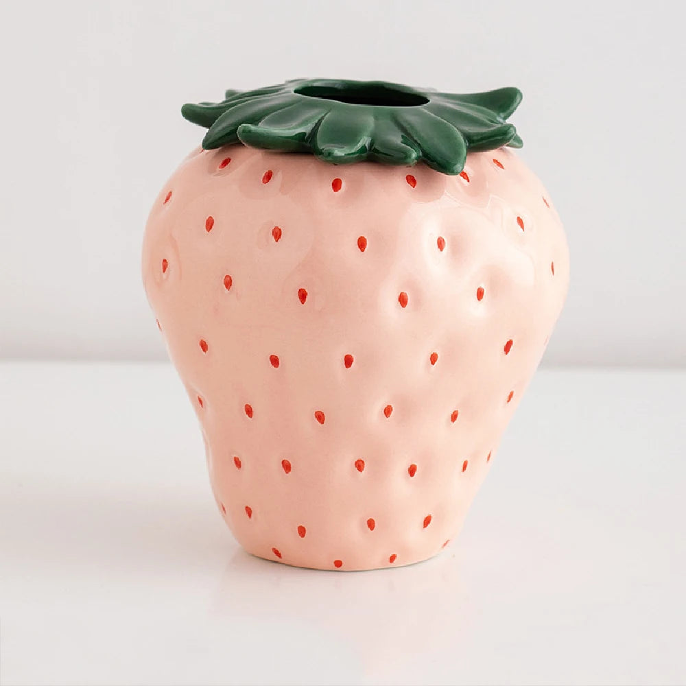 Handgefertigte Keramik-Erdbeervase