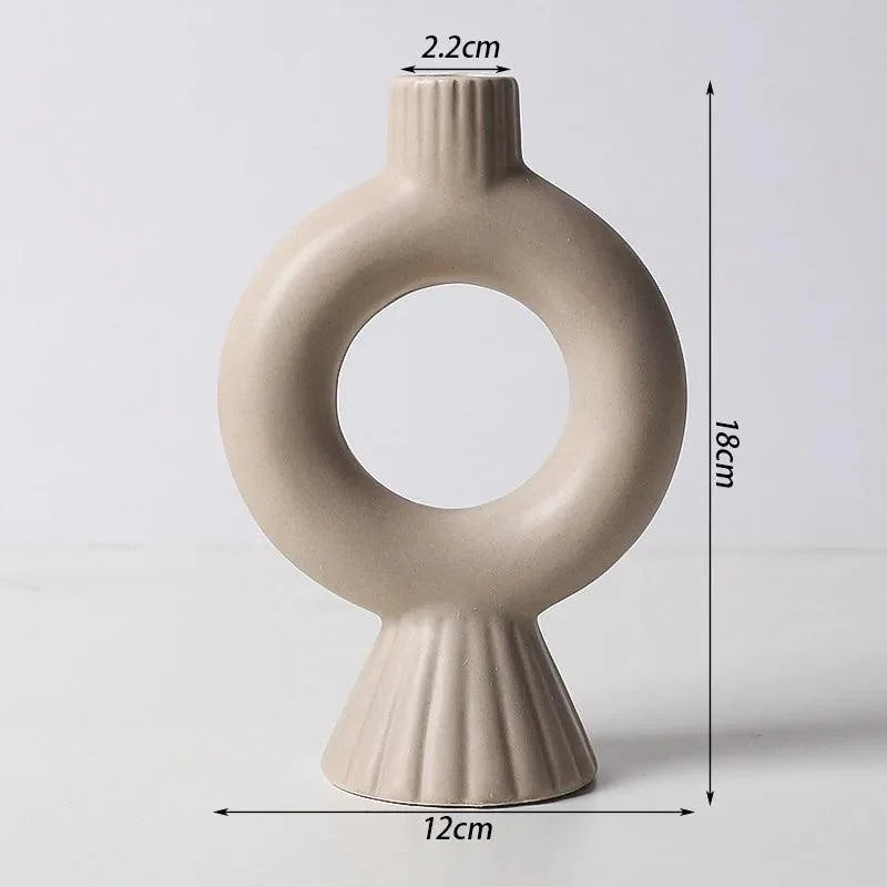 Minimalistischer skandinavischer Kerzenhalter und Vase aus Eisen und Glas