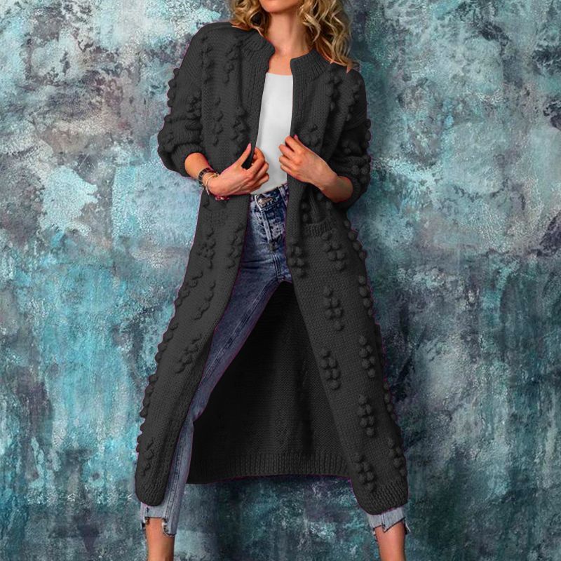 Silmere™ | Long wave-pattern sweater coat