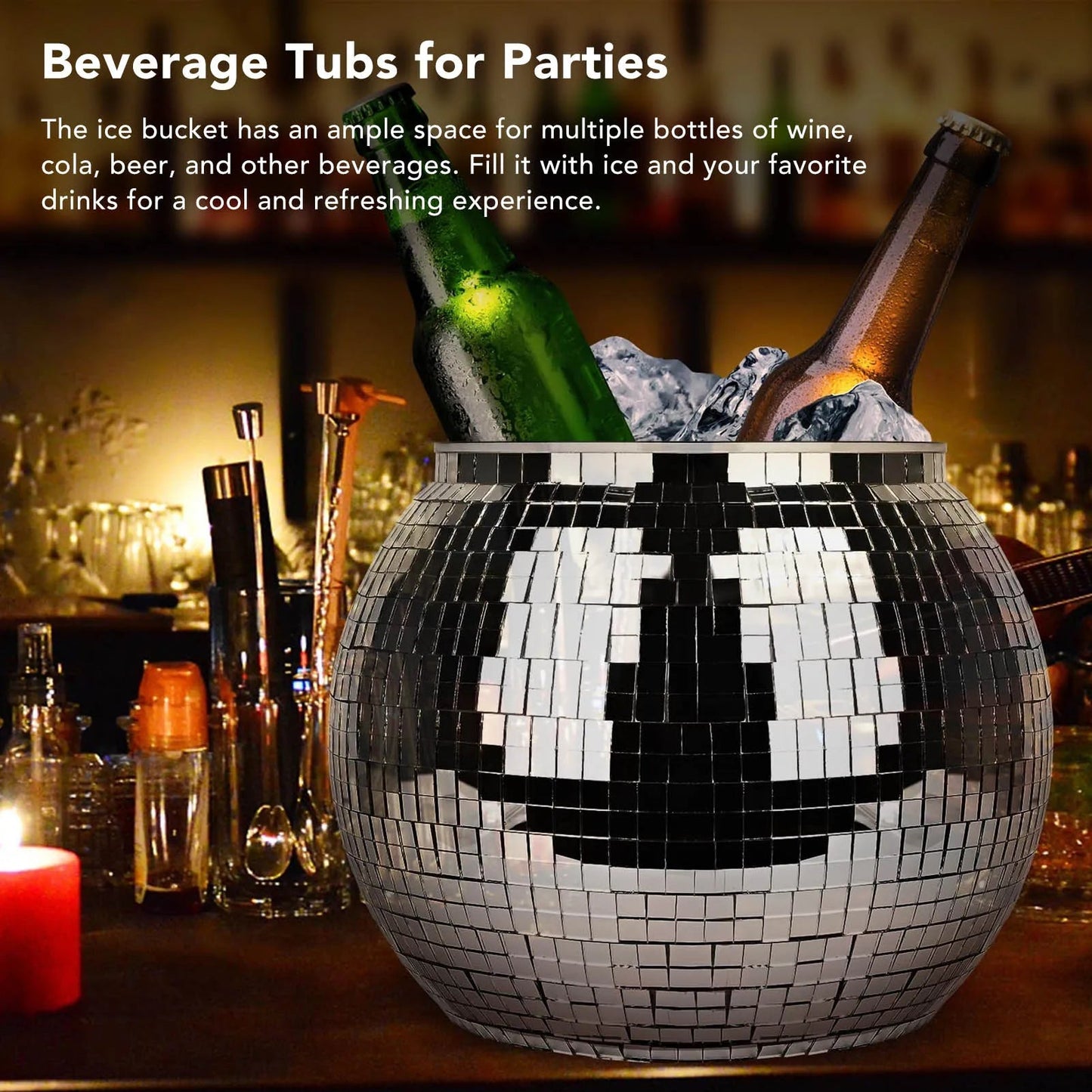 Retro Discokugel-Eiseimer für Party und Home-Bar-Deko