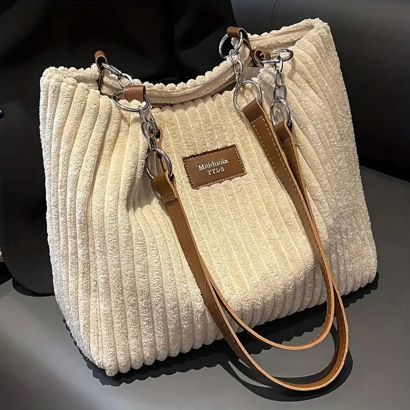 Yara™ | Sophisticated bag made of ribbed velour fabric