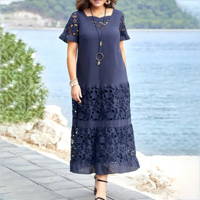 LaceGrove™ | Elegant Floral Lace Loose Flowing Dress
