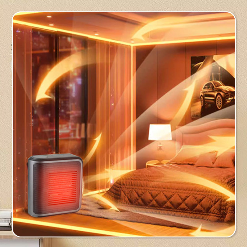 Kompakte 800W Wandheizung mit einstellbarem Thermostat und Timer