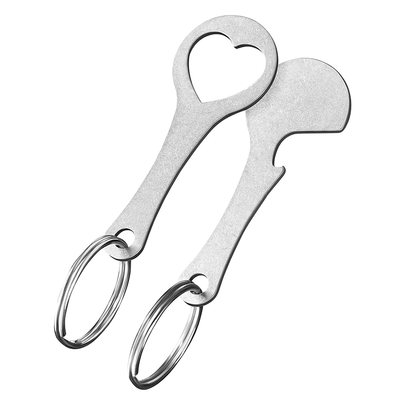 Minimalistisches Einkaufswagen-Chip Schlüsselanhänger-Set aus Edelstahl