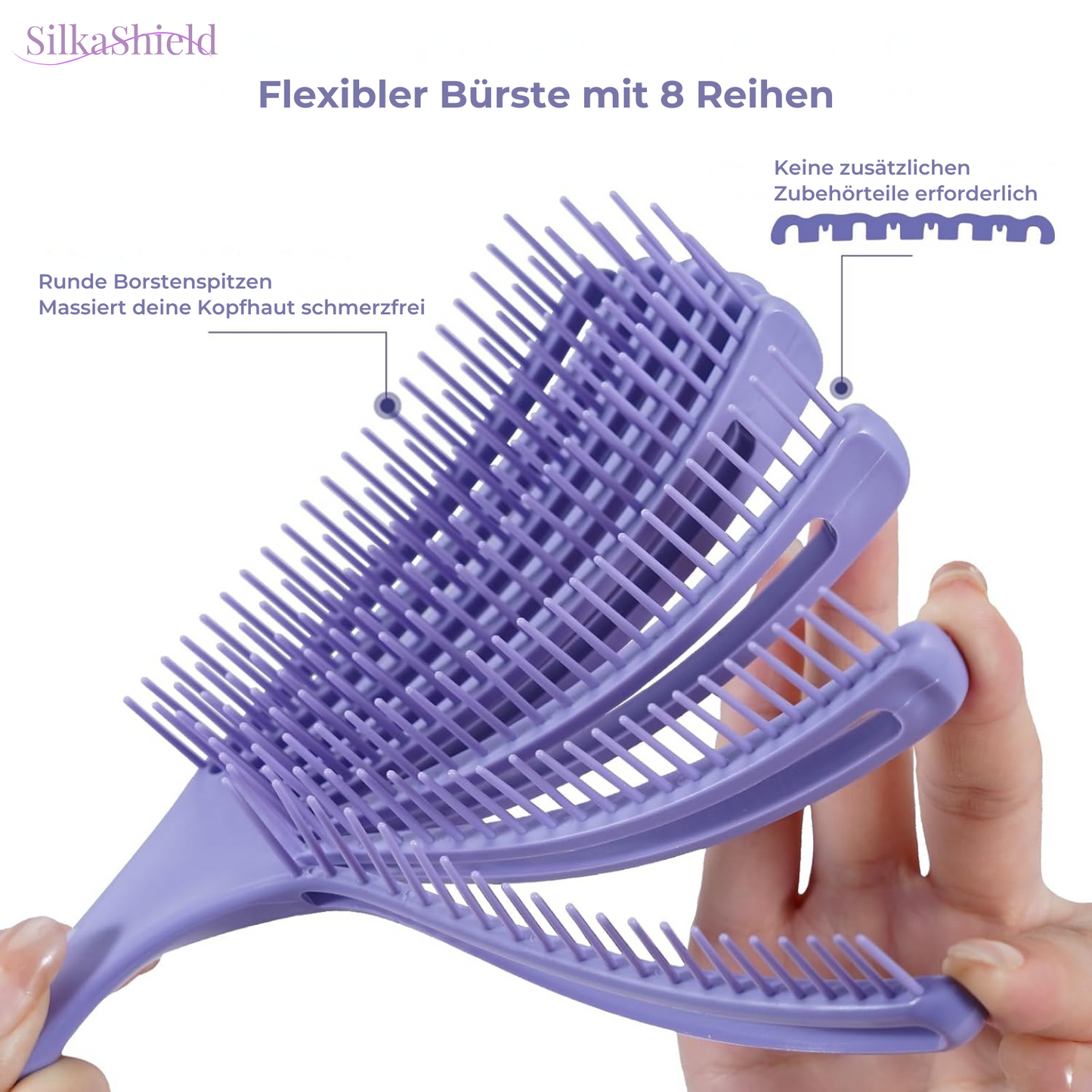 Sanfte Entwirrungsbürste für glattes, verknotungsfreies Haar