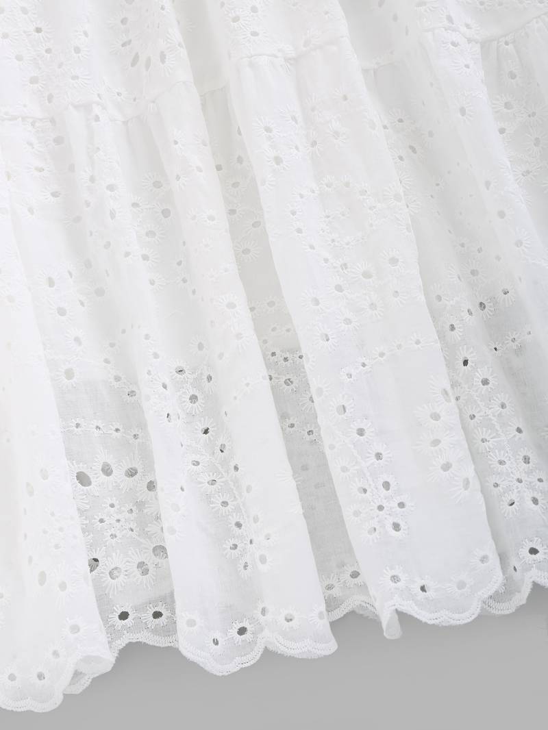 Zara™ | Short-sleeved embroidered dress with ruffles