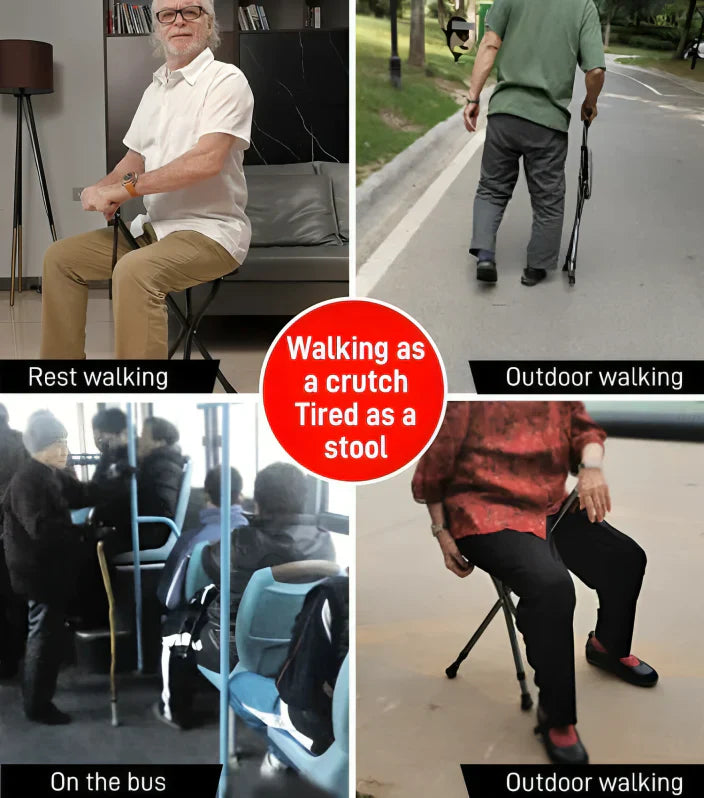 CrutchSeat™ | 2-in-1 walking stick and foldable seat