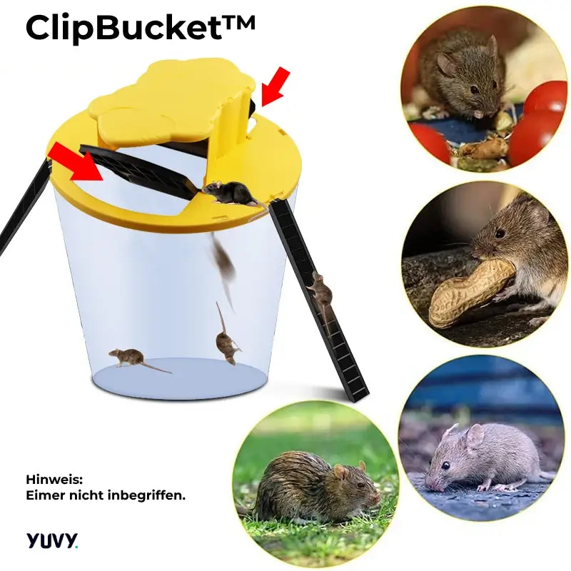 ClipBucket™ | Mousetrap with lid - automatic rodent catcher