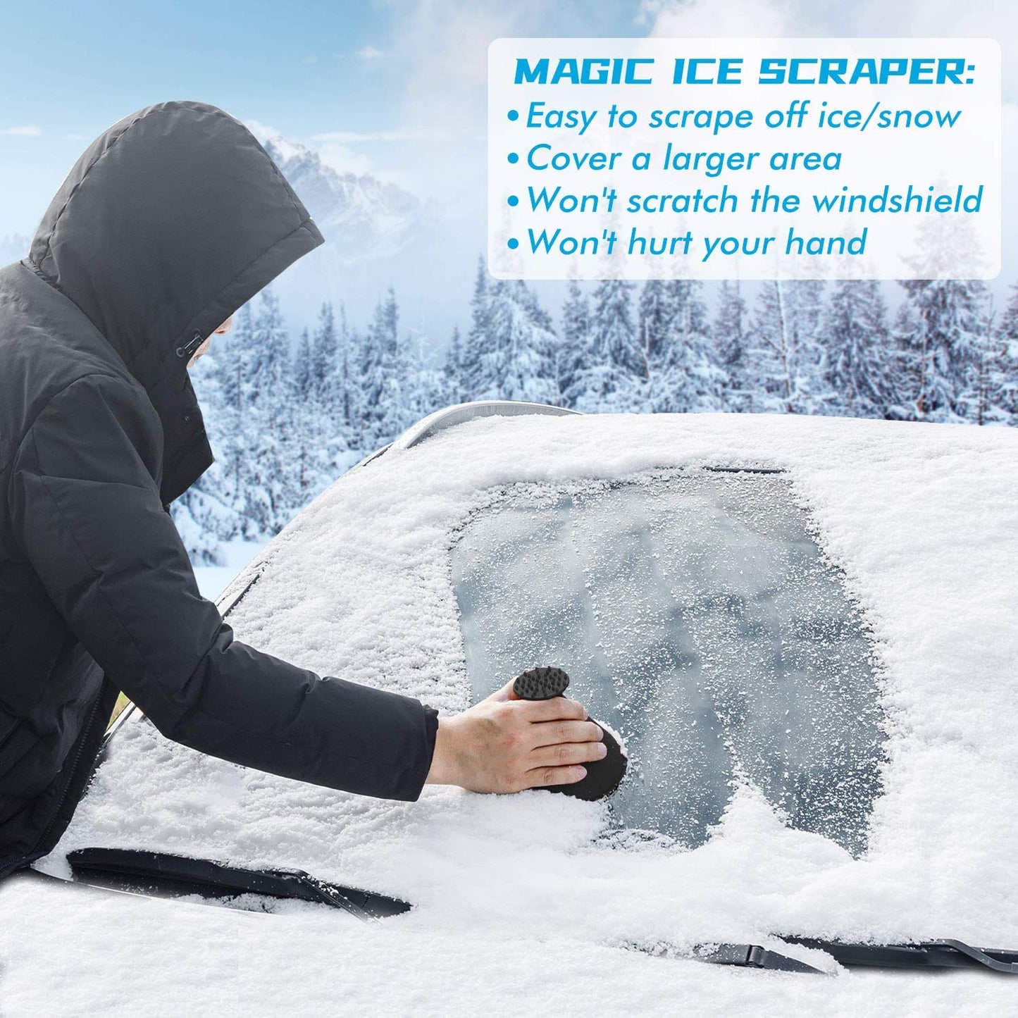 Ergonomischer Eiskratzer für Autobildschirme im Winter