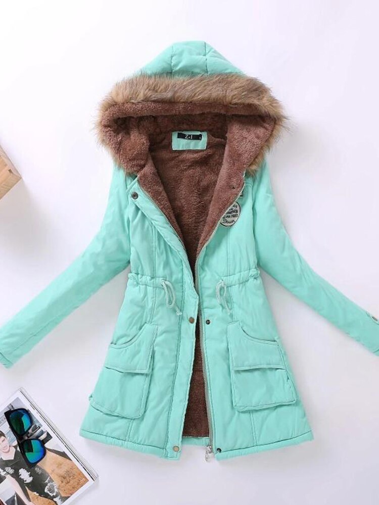 50% off | Darlene™ Women's Fleece Jacket with Faux Fur Hood and Drawstring