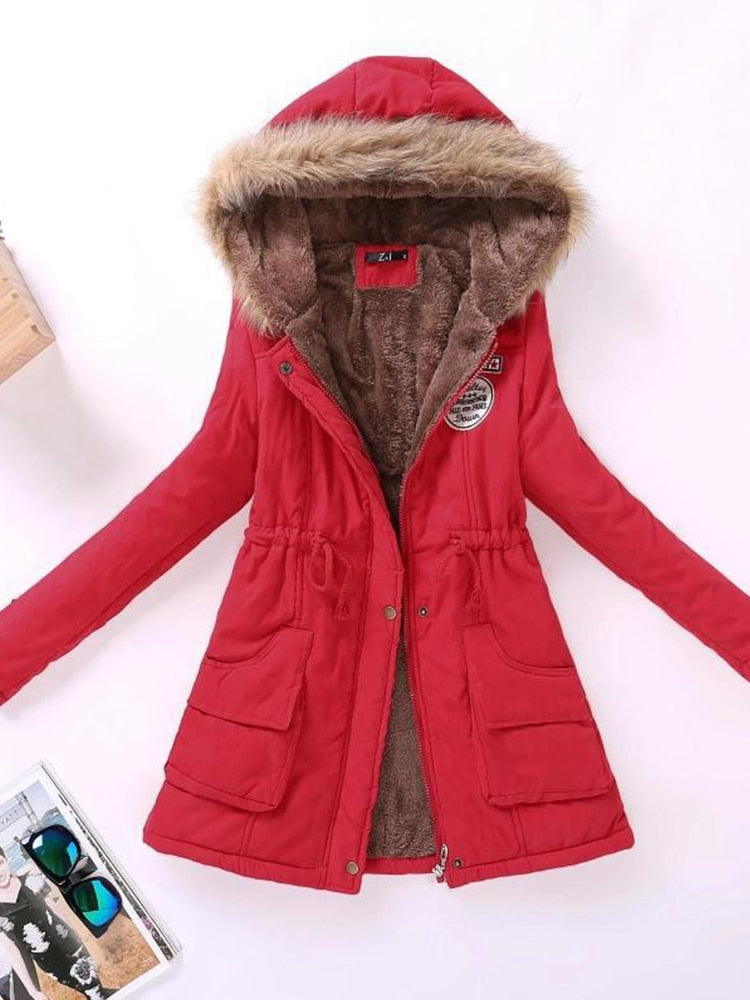 50% off | Darlene™ Women's Fleece Jacket with Faux Fur Hood and Drawstring
