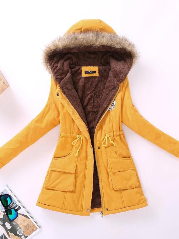 50% off | Darlene™ Women's Fleece Jacket with Faux Fur Hood and Drawstring