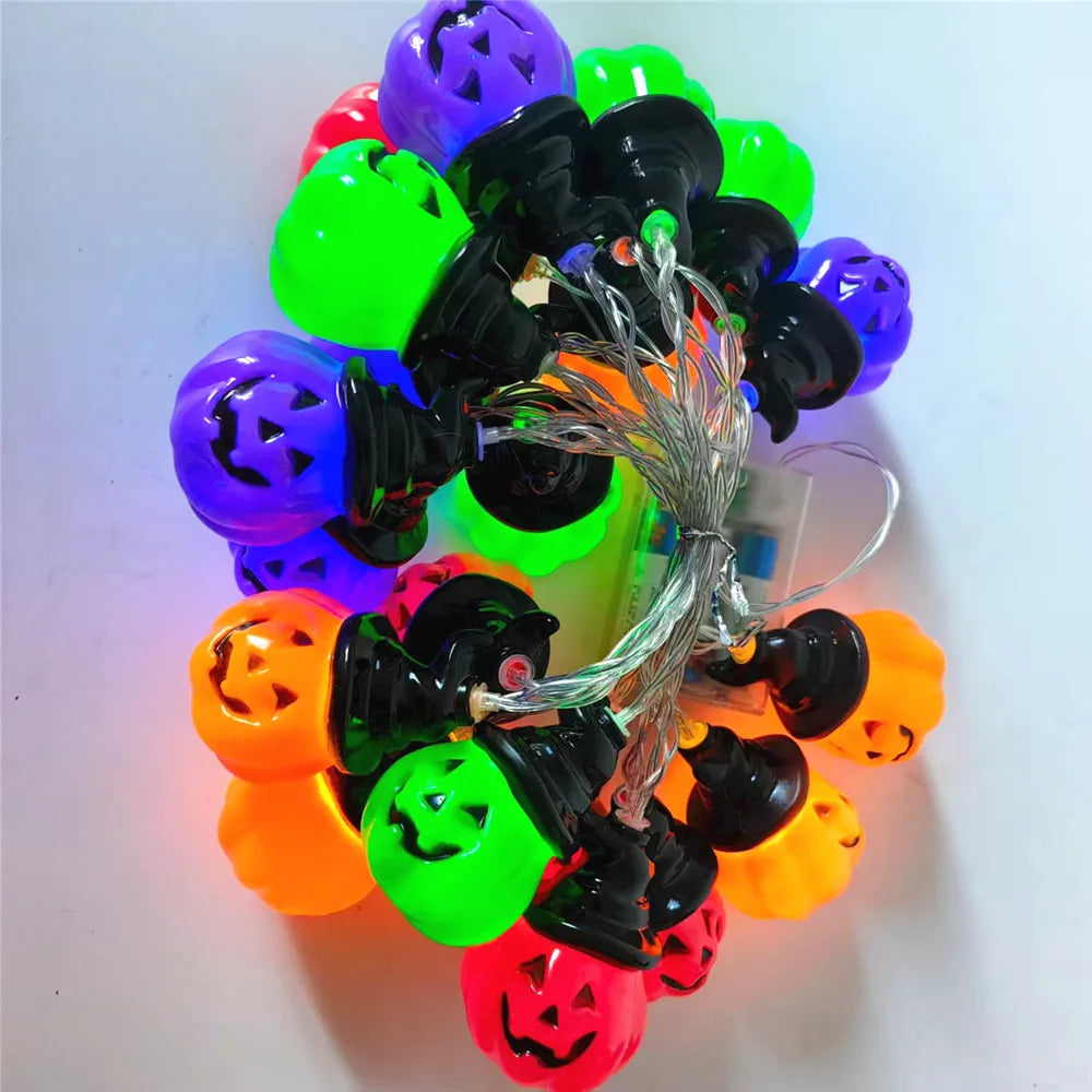 Halloween Kürbis Lichterkette USB Batterie betrieben Innen Außen Dekoration