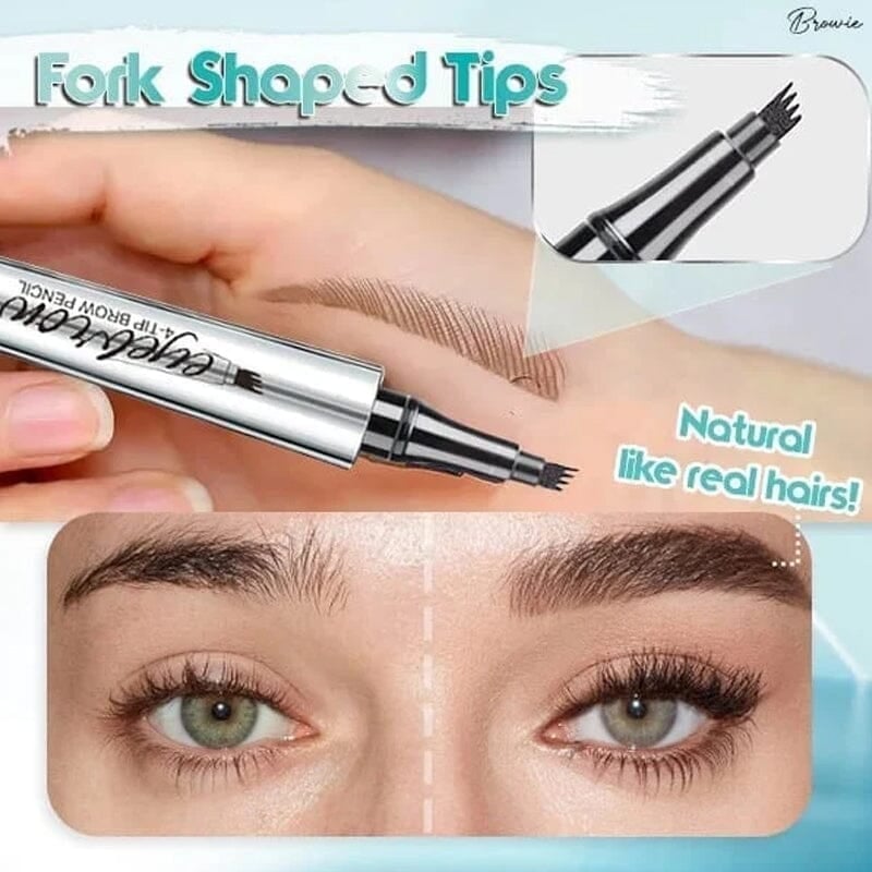 BrowFork™ – 3D Waterproof Eyebrow Pencil with 4-Prong Tip