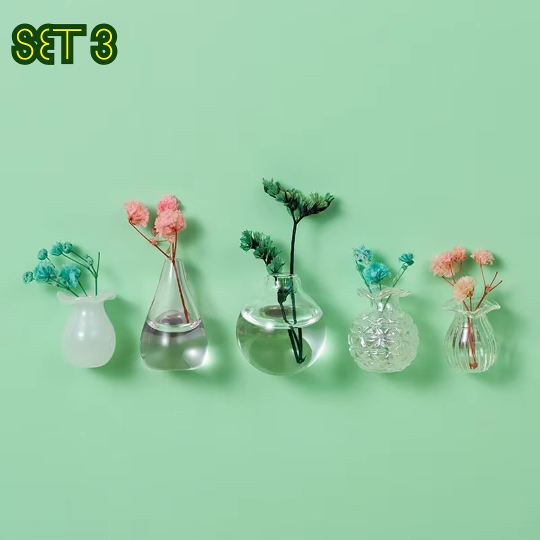 Set aus 5 Mini-Magnetblumenvasen für moderne Wohnkultur