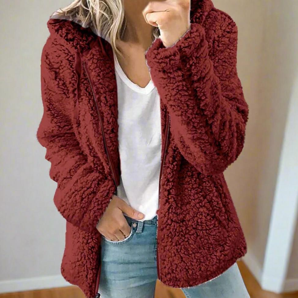 Celandine™ - Cozy teddy coat with hood
