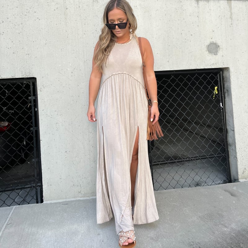 NovaStyle™ | Slit Casual Simple Loose Maxi Long Dress