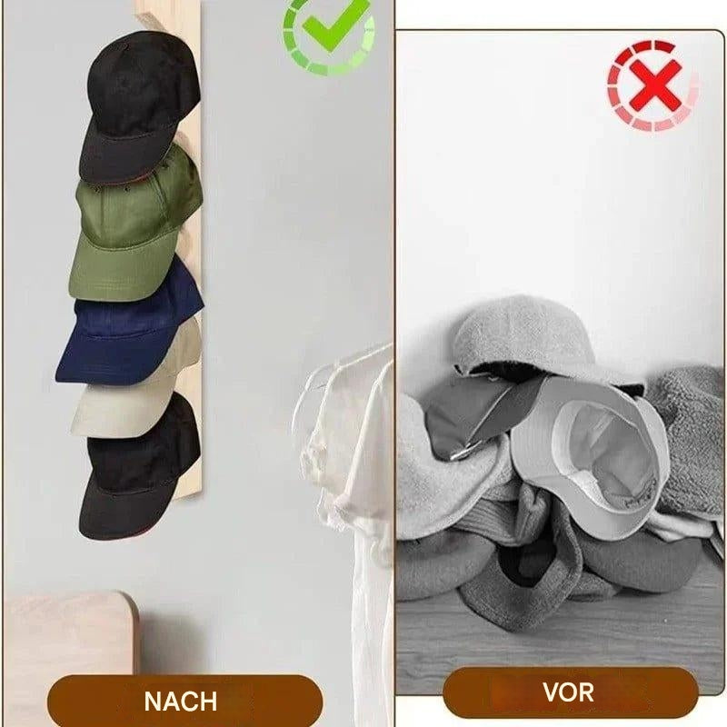 Wandmontierter Mützenhalter-Organizer zur stilvollen Aufbewahrung von Hüten