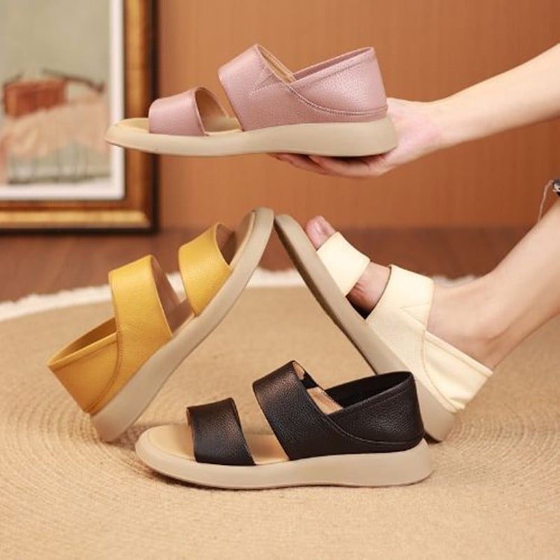 SoleVera™ | Genuine leather sandals with a thick sole