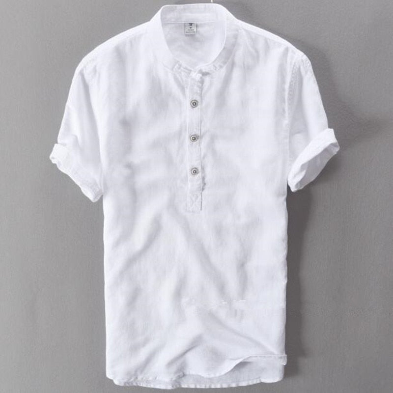 Merrick™ | Men's Henley Collar Cotton Button-Detail T-Shirt