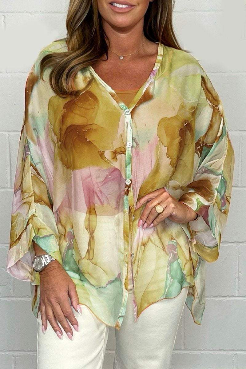 Elie Tahari™ | Silk-patterned chiffon blouse