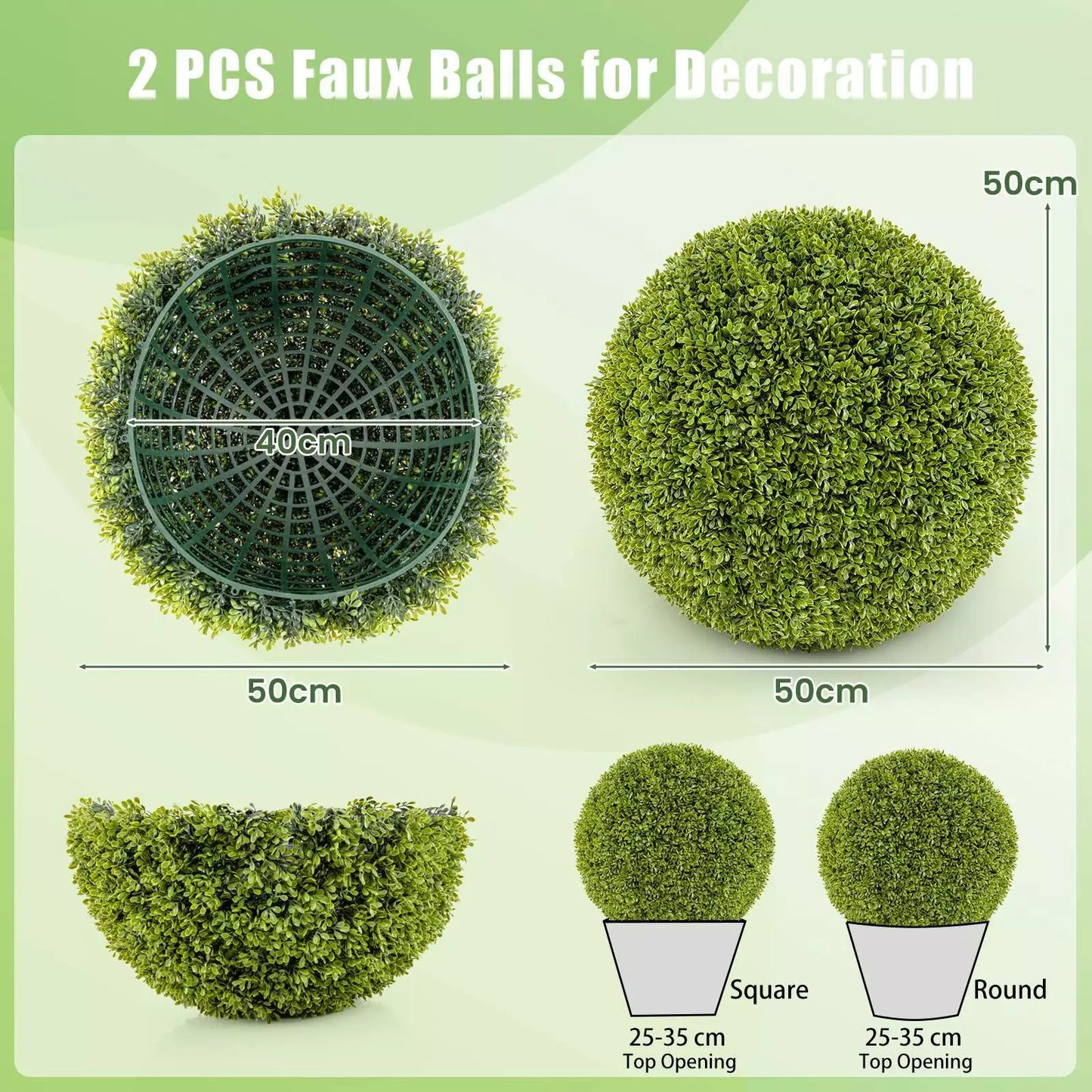 Boxora™ | 2 pieces 50cm artificial boxwood plant