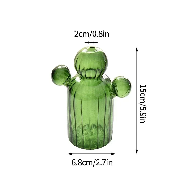 Fungglass™ | Cactus & Mushroom Transparent Glass Vases