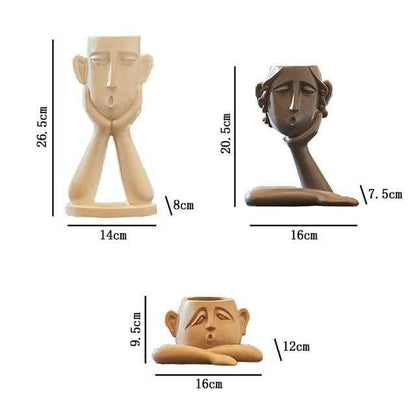 Handgefertigte Keramik-Tanuki-Vase für Boho-Heimdekoration