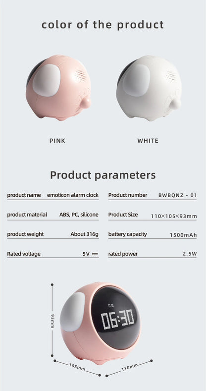 Niedliche Kawaii LED-Wecker mit Nachtlicht für Kinder