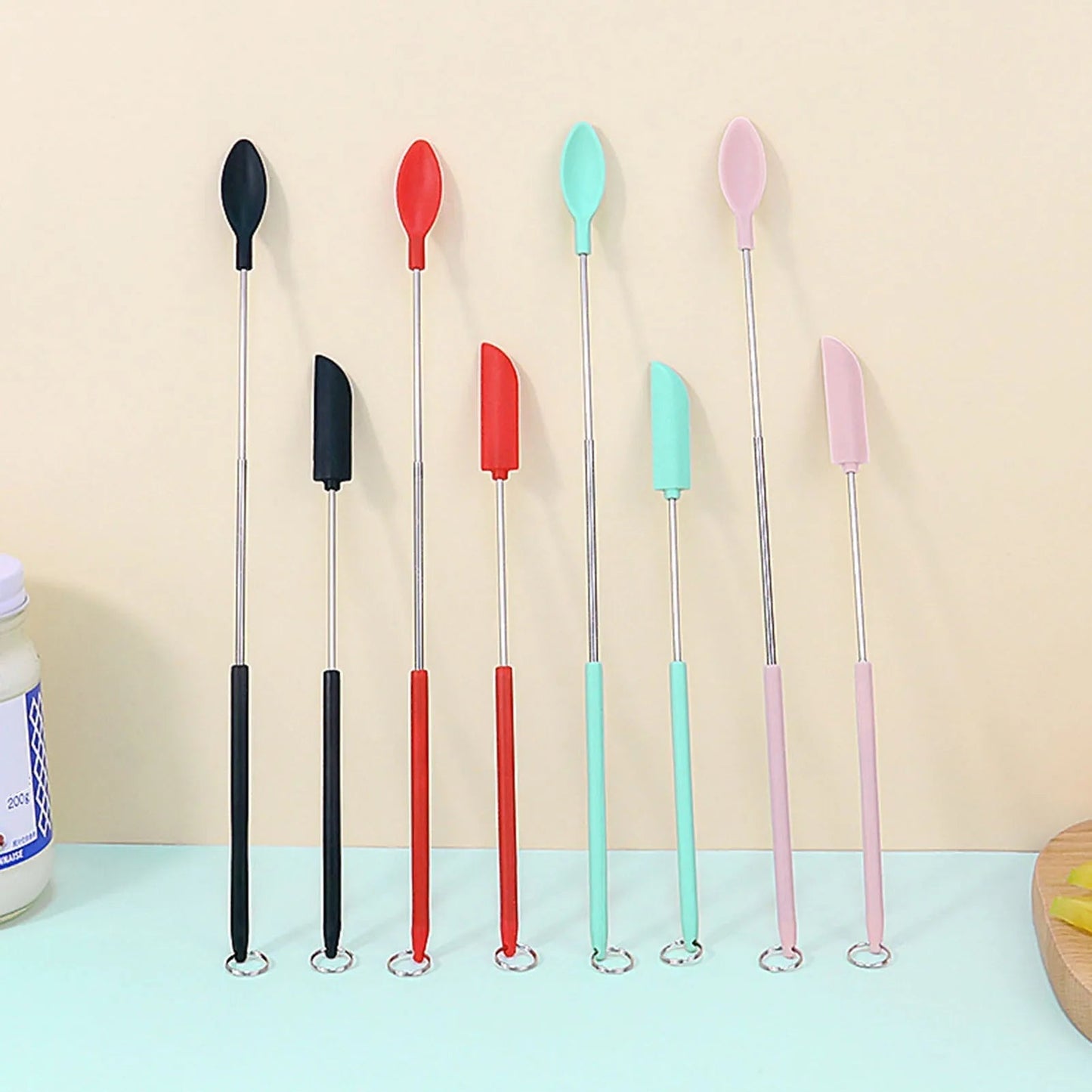 Set aus Mini-Silikon-Spateln für Backen und Kochen