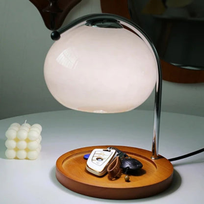 Vintage Glas-Tischlampe mit elegantem Retro-Design