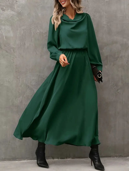 Elyn™ | Refined A-line dress with lantern sleeves