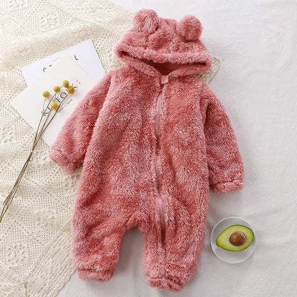 Lunoa™ - Baby Kapuzenstrampler mit Bärenohren, flauschig