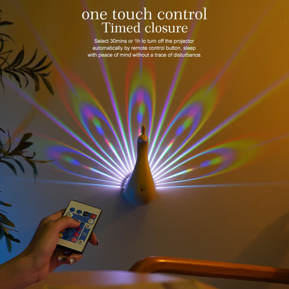 LumiPea™ – Peacock LED Projection Light | Fascinating colorful light show 
