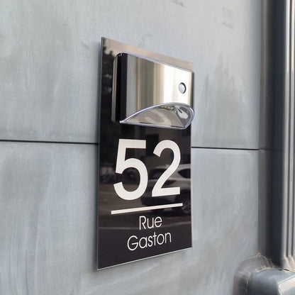 GlowHome™ | Personalized Modern Solar Door Plaque 