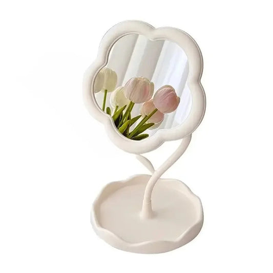 Pastellfarbener Blumen-Kompaktspiegel mit niedlichem koreanischem Design
