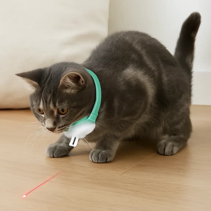 PawLuxe™ - Interaktives Laser-Spielzeughalsband für Katzen