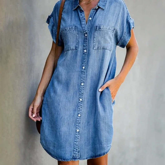 Clara™ | Lightweight button-front blouse dress