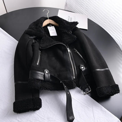 50% off | Ottilie™ | Women's suede coat with fleece lining and waist belt