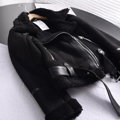 50% off | Ottilie™ | Women's suede coat with fleece lining and waist belt