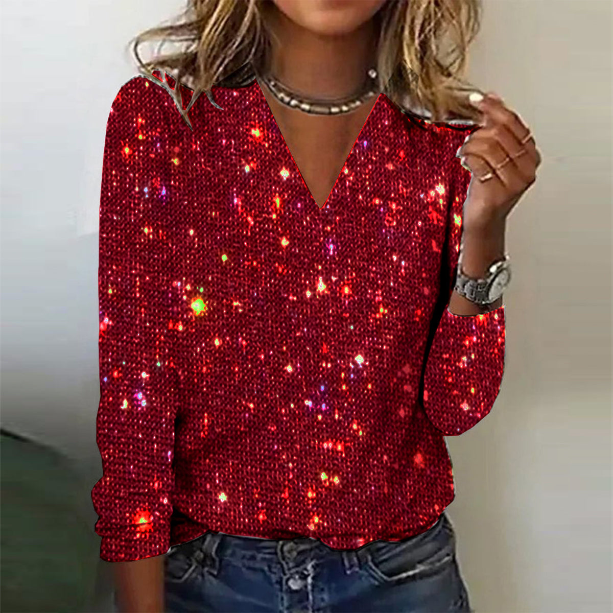 VivaVogue™ | V-Neck Stunning Blouse