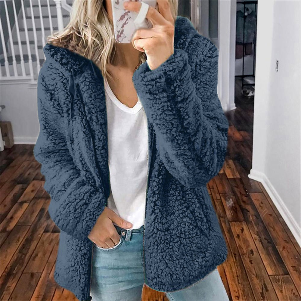 Celandine™ - Cozy teddy coat with hood