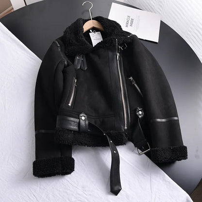 50% off | Ottilie™ | Women's suede coat with fleece lining and waist belt