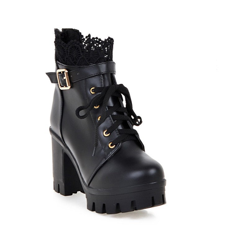 Cozenia™ | Fashionable lace-up boots with a stable heel